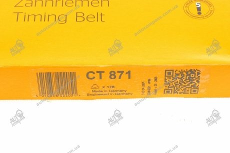 Пас ГРМ з довжиною кола понад 60см, але не більш як 150см Contitech CT871