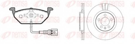 Комплект тормозной передн. AUDI A3 96-;SEAT TOLEDO 98-;SKODA FABIA 99-,OCTAVIA REMSA 8633.01 (фото 1)