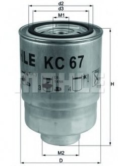 Фильтр топливный nissan Mahle KC67 (фото 1)