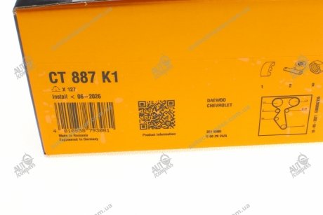 Комплект грм Авео 1.6 Ланос 1.6 Лачетті 1.6 Нубіра 1.6 Такума 1.6 Contitech CT887K1