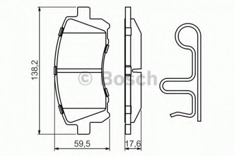 Комплект тормозных колодок, дисковый тормоз Bosch 0986424700 (фото 1)