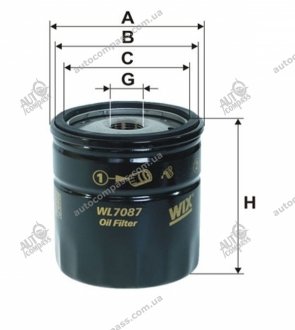 Фільтр масляний двигуна OPEL /OP541 (вир-во -FILTERS) WIX FILTERS WL7087 (фото 1)