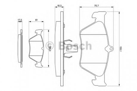 Колодки гальмівні дискові Bosch 0986461129 (фото 1)