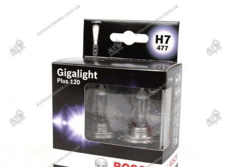 Лампа H7 55W 12V Gigalight Plus 120 - заміна на 1987301426 Bosch 1 987 301 107 (фото 1)