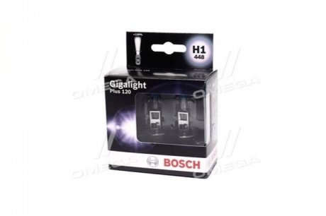 Автолампа (12V 55W H1 GIGALIGHT 120 бокс 2 шт) Bosch 1 987 301 105 (фото 1)