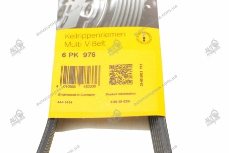 Пас привідний з довжиною кола понад 60см, але не більш як 180см Contitech 6PK976