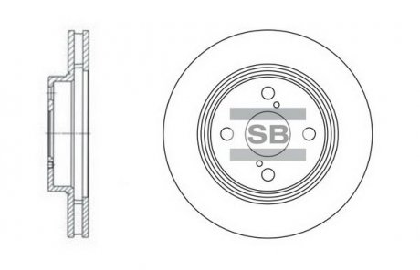 Тормозной диск передний TOYOTA COROLLA 1.6-1.8 01-07(Корея) Sangsin SD4006 (фото 1)