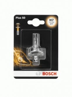 Лампа розжарювання 12 V 55 W H7 PLUS 50 блістер (вир-во) Bosch 1 987 301 042 (фото 1)