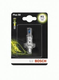 Автолампа (12V 55W H1 PLUS 90 блистер) Bosch 1 987 301 076 (фото 1)