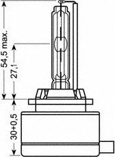 Лампа ксенонова d1s xenarc original 85в, 35вт, pk32d-2 5500k (вир-во) OSRAM 66140 (фото 1)