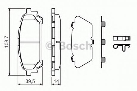 Тормозные колодки дисковые задние Subaru Forester 02-07 Bosch 0986494232 (фото 1)