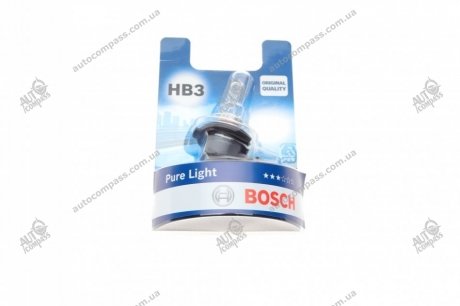 Лампа hb3 60w 12v pure light блистер - кратн. 20 шт Bosch 1 987 301 062 (фото 1)