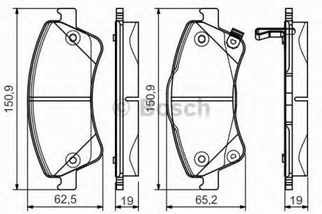 Тормозные колодки дисковые передние TOYOTA Avensis 08- Bosch 0986495106 (фото 1)
