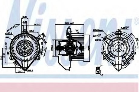 Вентилятор салону FIAT DOBLO (01-) 1.3 MJTD - 1.9 JTD (вир-во) NISSENS 87131 (фото 1)