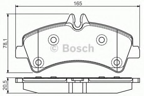 Тормозные колодки дисковые задние DB Sprinter 06- Bosch 0986495099 (фото 1)