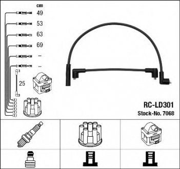 Комплект кабелів високовольтних NGK RC-LD301 (фото 1)