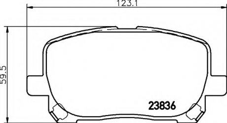 Гальмівні колодки TOYOTA Avensis/Corolla/Matrix "F "01-14 TEXTAR 2383601 (фото 1)