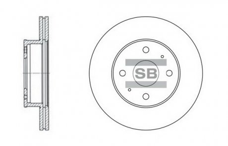 Тормозной диск передний ACCENT 99-05(Корея) Sangsin SD1004 (фото 1)
