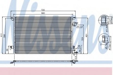 Радиатор кондиционера FIAT; OPEL NISSENS 94598 (фото 1)