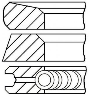Кольца поршневые на 1 циліндр Goetze 08-123721-00 (фото 1)