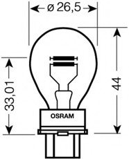 Автолампа (27, 7W 12V W2,5x16D) OSRAM 3157 (фото 1)