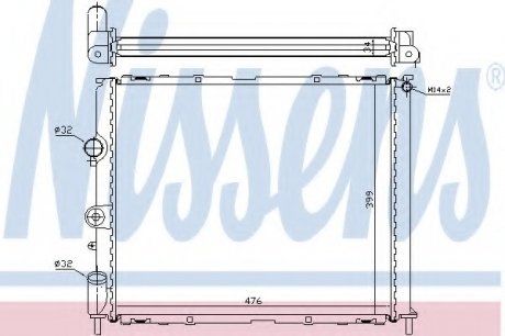 Радіатор RN CLIO II(98-)2.0 i 16V(+)[OE 77 00 836 303] NISSENS 63768 (фото 1)