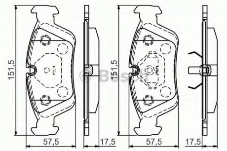 Тормозные колодки дисковые передние BMW E36, 46 Bosch 0986495060 (фото 1)