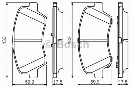 ГАЛЬМІВНІ КОЛОДКИ, ДИСКОВІ Bosch 0 986 495 343 (фото 1)