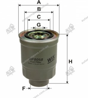 Фильтр топливный (PP 852) - Filtron WIX FILTERS WF8058 (фото 1)