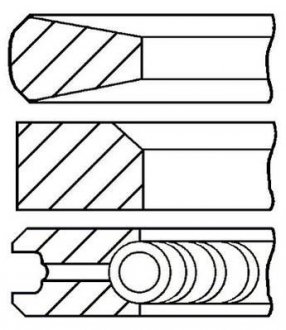 Комплект колец на поршень Goetze 08-152900-00 (фото 1)