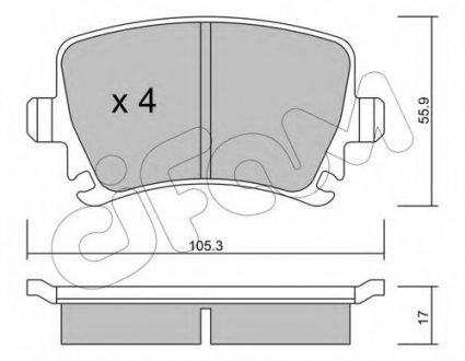 Гальмівні колодки задні Caddy III/Golf V/Audi A4 03- Cifam 822-553-0 (фото 1)