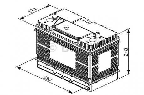 Акумулятор 105Ah-12v (T3050) (330x172x240),L,EN800 клеми по центру Bosch 0092T30500 (фото 1)