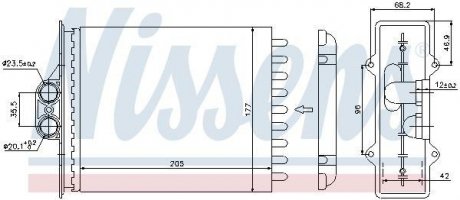 Радіатор пічки OPEL VECTRA B (95-) 1.6-2.6i (вир-во) NISSENS 72657 (фото 1)