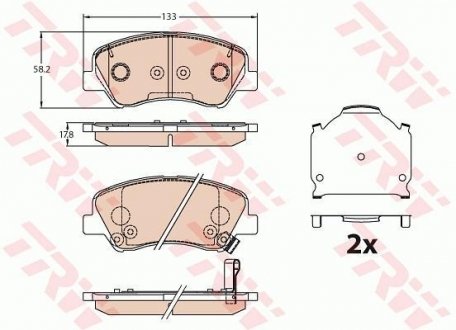 Комплект тормозных колодок, дисковый тормоз TRW GDB3630 (фото 1)