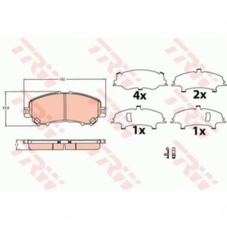 Колодка гальм. диск. Nissan, Renault передн. (вир-во) TRW GDB3622 (фото 1)