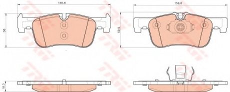 Гальмівні колодки дискові BMW 1(F20) "1,4-1,6 "F "10>> TRW GDB1935 (фото 1)