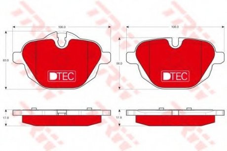 Комплект тормозных колодок, дисковый тормоз TRW GDB1840DTE (фото 1)