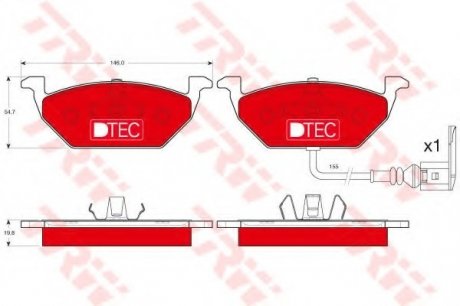 Комплект тормозных колодок, дисковый тормоз TRW GDB1386DTE (фото 1)