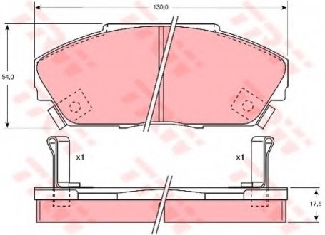 Комплект тормозных колодок, дисковый тормоз TRW GDB733 (фото 1)