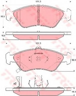 Комплект тормозных колодок, дисковый тормоз TRW GDB3173 (фото 1)