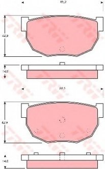 Комплект тормозных колодок, дисковый тормоз TRW GDB306 (фото 1)