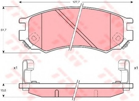 Комплект тормозных колодок, дисковый тормоз TRW GDB1175 (фото 1)