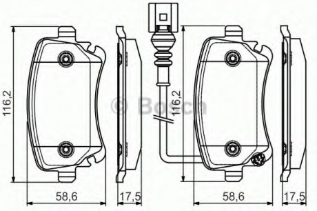 Колодка гальм. диск. VW T5 (7HM), T5 (7HB, 7HJ) задн. (вир-во) Bosch 0 986 495 094 (фото 1)