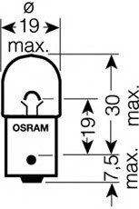 Лампа розжарювання RY10W 12V 10W BAU15s (вир-во) OSRAM 5009 (фото 1)