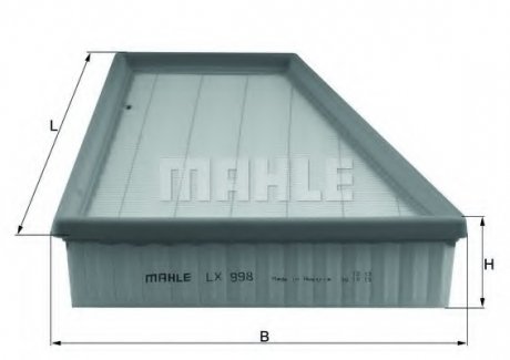 Фильтр воздушный FILTERS Mahle LX 998 (фото 1)
