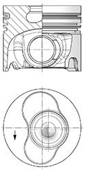 Поршень в комплекте на 1 цилиндр 3-5, std Kolbenschmidt 41094600 (фото 1)