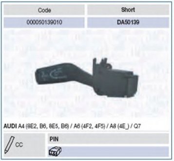 Вимикач на колонке рулевого управления Magneti Marelli 000050139010 (фото 1)