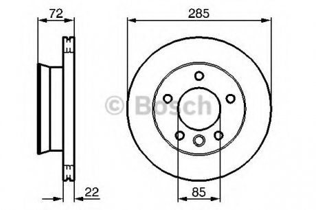 Тормозной диск передний DB Sprinter 95-06 Bosch 0986479212 (фото 1)