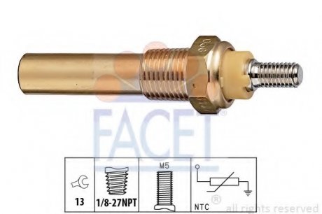 Датчик температури охолоджувальної рідини FACET 7.3135 (фото 1)