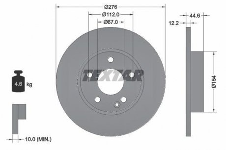 Тормозной диск PRO TEXTAR 92131803 (фото 1)